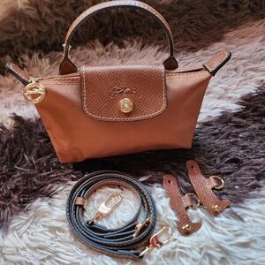 Longchamp Tan Mini Bag with Leather Flap